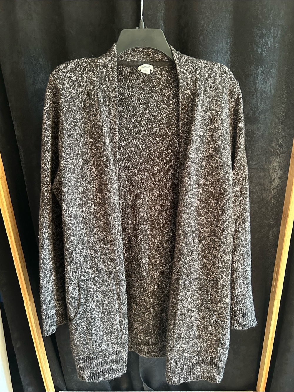 L.L. Bean Women's Marled Gray Open-Front Cardigan